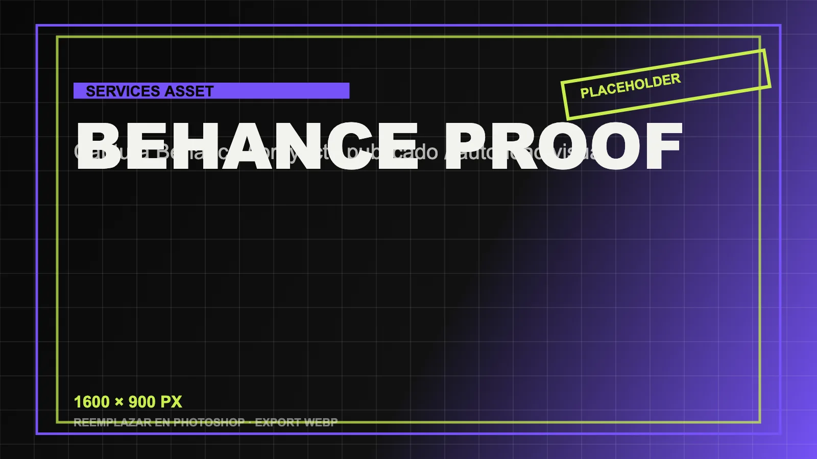 Placeholder captura Behance o proyecto publicado como prueba de oficio